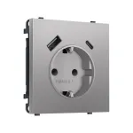 Комплект механизма электрической розетки 2USB A+C 20W (быстрая зарядка) с/з и шторками Ambrella Volt SIGMA MS510010