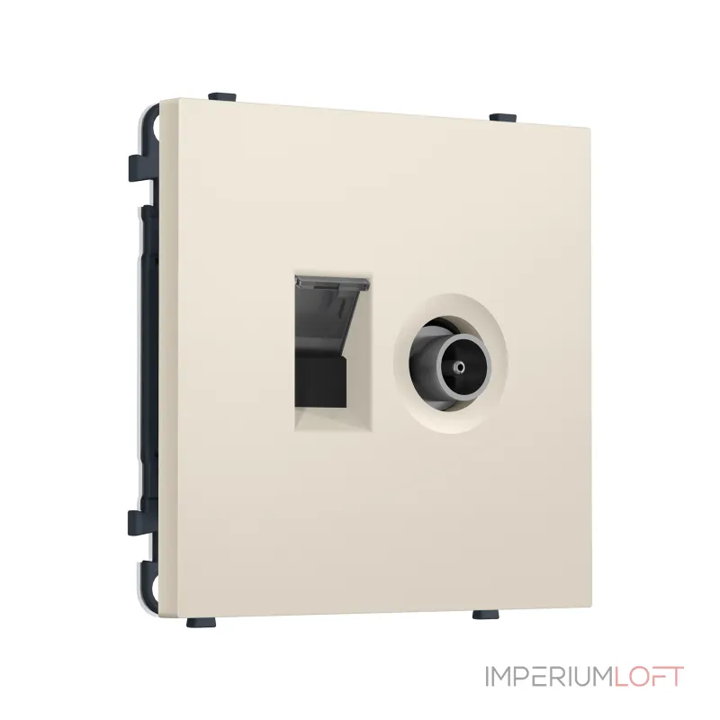 Комплект механизма розетки компьютерной + TV оконечной RJ-45 (8P8C) CAT6 Ambrella Volt SIGMA MS332510