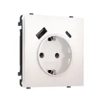 Комплект механизма электрической розетки 2USB A+C 20W (быстрая зарядка) с/з и шторками Ambrella Volt SIGMA MS210010
