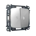Комплект механизма 2-кл выключателя с самовозвратом с подсветкой 5600K Ambrella Volt OMEGA MO404055
