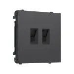Комплект механизма компьютерной двойной розетки RJ-45 (8P8C) CAT6 с защитной шторкой Ambrella Volt SIGMA MS912110