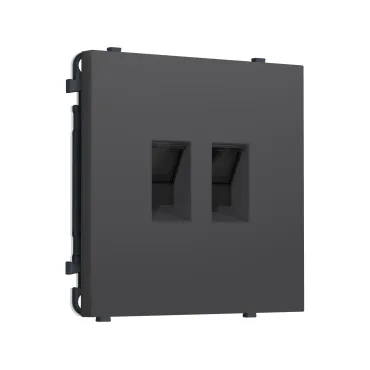 Комплект механизма компьютерной двойной розетки RJ-45 (8P8C) CAT6 с защитной шторкой Ambrella Volt SIGMA MS912110