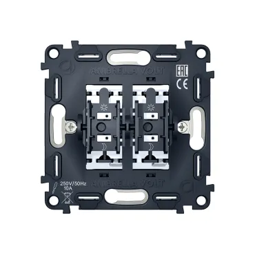 Механизм 2-клавишного выключателя с самовозвратом 10A-250V Ambrella Volt VM129