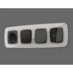 Комплект механизма 2-кл выключателя с самовозвратом с подсветкой 10000K Ambrella Volt OMEGA MO804060