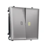 Комплект механизма 2-клавишного выключателя с подсветкой 3200K Ambrella Volt SIGMA MS504010