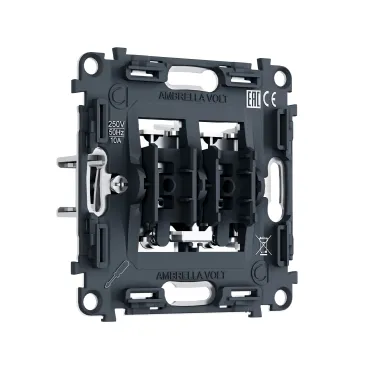Механизм 2-клавишного выключателя с самовозвратом 10A-250V Ambrella Volt VM PR129