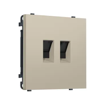 Комплект механизма компьютерной двойной розетки RJ-45 (8P8C) CAT6 с защитной шторкой Ambrella Volt SIGMA MS352110 Комплект механизма компьютерной двойной розетки RJ-45 (8P8C) CAT6 с защитной шторкой Ambrella Volt SIGMA MS352110