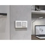 Комплект механизма 1-кл выключателя с самовозвратом с подсветкой 3200K Ambrella Volt ALFA MA402050