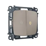 Комплект механизма 2-кл выключателя с самовозвратом с подсветкой 3200K Ambrella Volt OMEGA MO364050