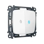 Комплект механизма 2-кл выключателя с самовозвратом с подсветкой 10000K Ambrella Volt OMEGA MO124060