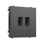 Комплект механизма компьютерной двойной розетки RJ-45 (8P8C) CAT6 с защитной шторкой Ambrella Volt SIGMA MS662110