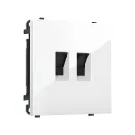 Комплект механизма компьютерной двойной розетки RJ-45 (8P8C) CAT6 с защитной шторкой Ambrella Volt SIGMA MS112110
