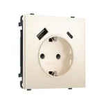 Комплект механизма электрической розетки 2USB A+C 20W (быстрая зарядка) с/з и шторками Ambrella Volt SIGMA MS250010
