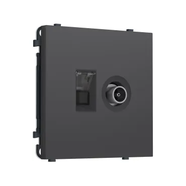 Комплект механизма розетки компьютерной + TV оконечной RJ-45 (8P8C) CAT6 Ambrella Volt SIGMA MS912510