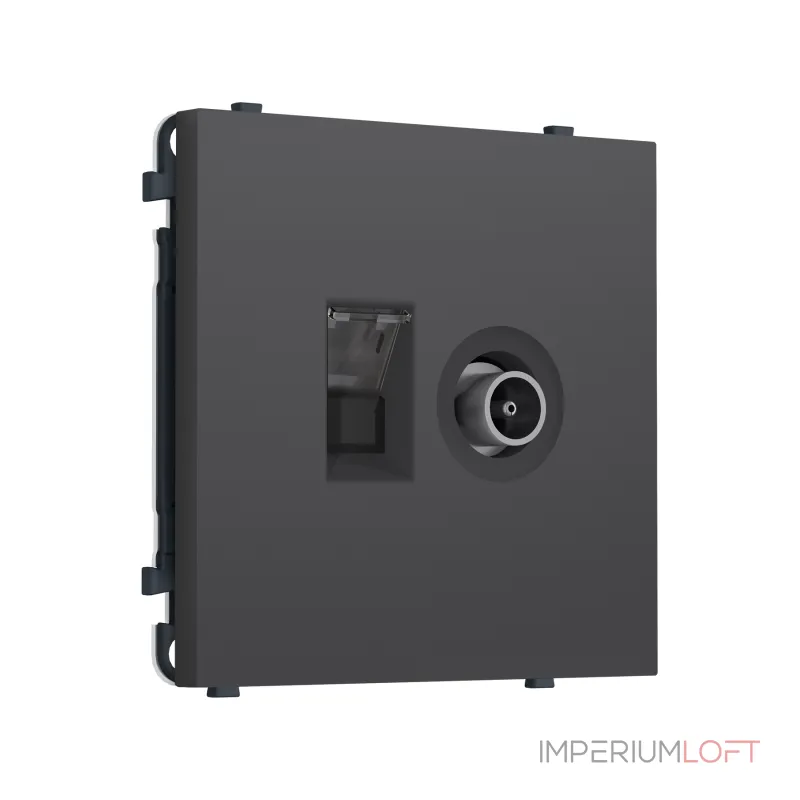 Комплект механизма розетки компьютерной + TV оконечной RJ-45 (8P8C) CAT6 Ambrella Volt SIGMA MS912510