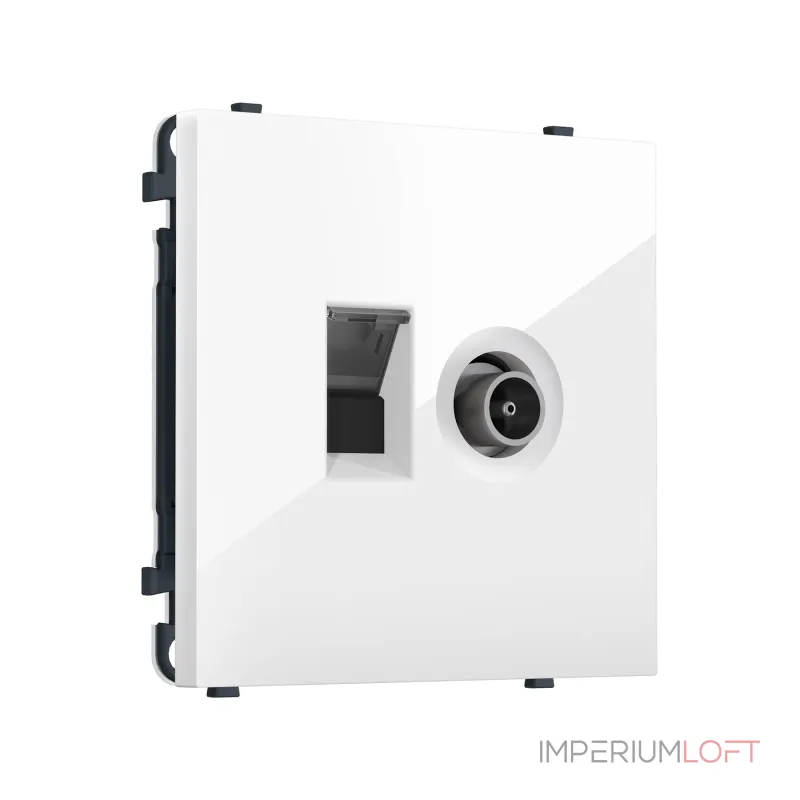 Комплект механизма розетки компьютерной + TV оконечной RJ-45 (8P8C) CAT6 Ambrella Volt SIGMA MS112510