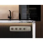 Комплект механизма 2-кл выключателя с самовозвратом с подсветкой 5600K Ambrella Volt OMEGA MO364055