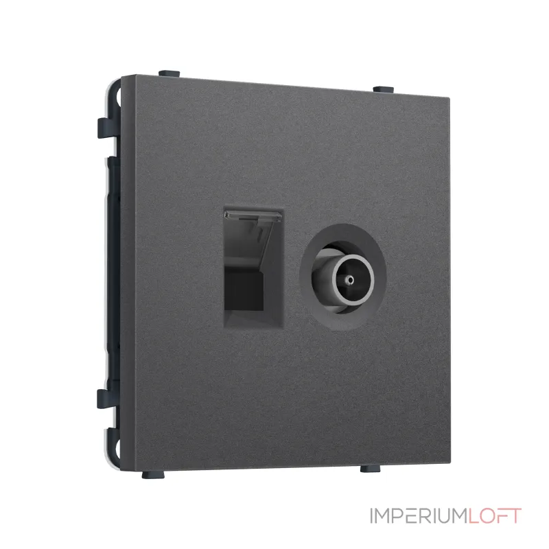 Комплект механизма розетки компьютерной + TV оконечной RJ-45 (8P8C) CAT6 Ambrella Volt SIGMA MS662510