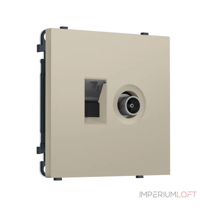 Комплект механизма розетки компьютерной + TV оконечной RJ-45 (8P8C) CAT6 Ambrella Volt SIGMA MS352510