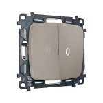 Комплект механизма 2-кл выключателя с самовозвратом с подсветкой 5600K Ambrella Volt OMEGA MO364055