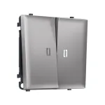Комплект механизма 2-клавишного выключателя с подсветкой 5600K Ambrella Volt SIGMA MS504015