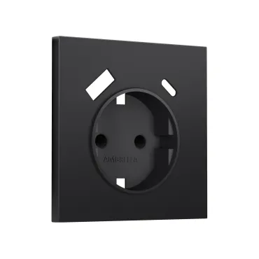 Лицевая панель для электрической розетки с заземлением со шторками 2USB A+C Ambrella Volt SIGMA SP8100