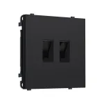 Комплект механизма компьютерной двойной розетки RJ-45 (8P8C) CAT6 с защитной шторкой Ambrella Volt SIGMA MS992110