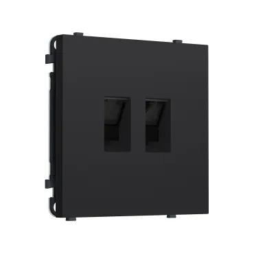 Комплект механизма компьютерной двойной розетки RJ-45 (8P8C) CAT6 с защитной шторкой Ambrella Volt SIGMA MS992110