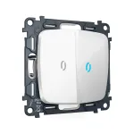Комплект механизма 2-кл выключателя с самовозвратом с подсветкой 10000K Ambrella Volt OMEGA MO104060
