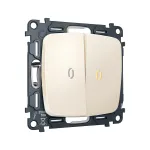Комплект механизма 2-кл выключателя с самовозвратом с подсветкой 3200K Ambrella Volt OMEGA MO324050