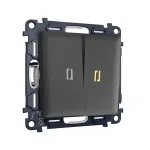 Комплект механизма 2-кл выключателя с самовозвратом с подсветкой 3200K Ambrella Volt ALFA MA904050