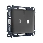 Комплект механизма 2-кл выключателя с самовозвратом с подсветкой 5600K Ambrella Volt ALFA MA904055