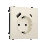 Комплект механизма электрической розетки 2USB A+C 20W (быстрая зарядка) с/з и шторками Ambrella Volt SIGMA MS330010