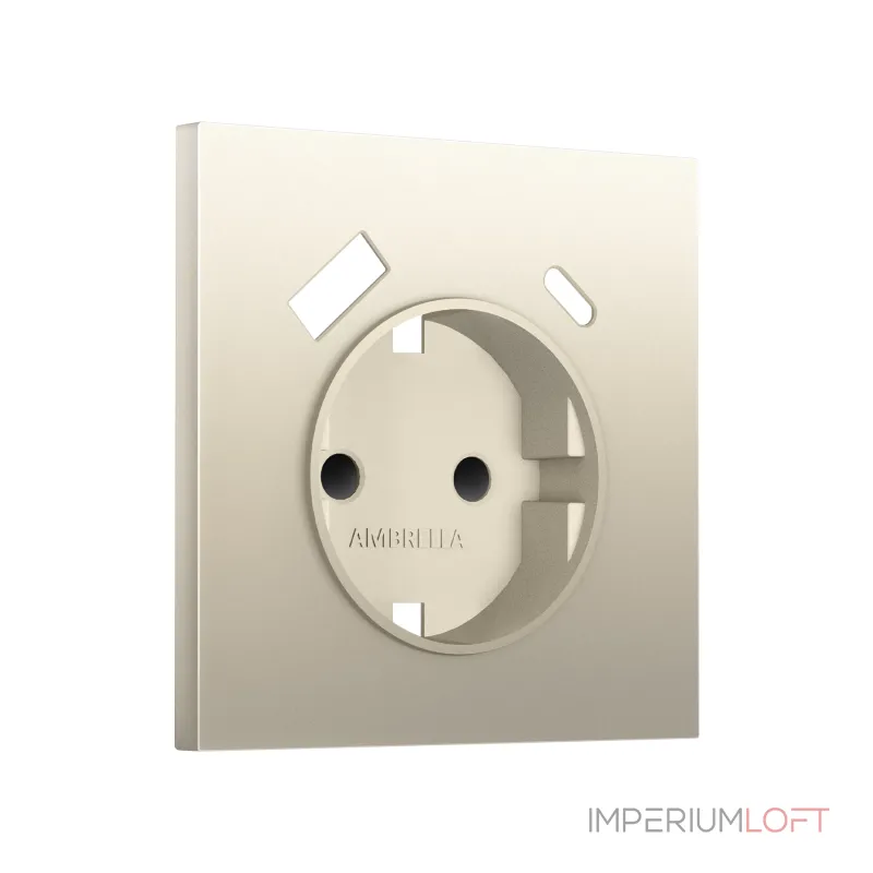 Лицевая панель для электрической розетки с заземлением со шторками 2USB A+C Ambrella Volt SIGMA SP5500
