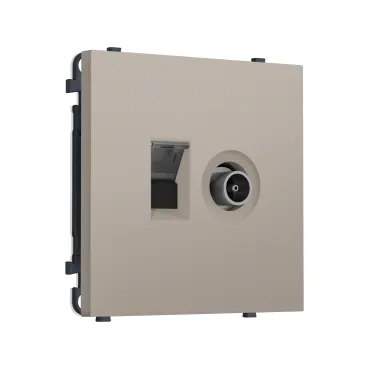 Комплект механизма розетки компьютерной + TV оконечной RJ-45 (8P8C) CAT6 Ambrella Volt SIGMA MS372510