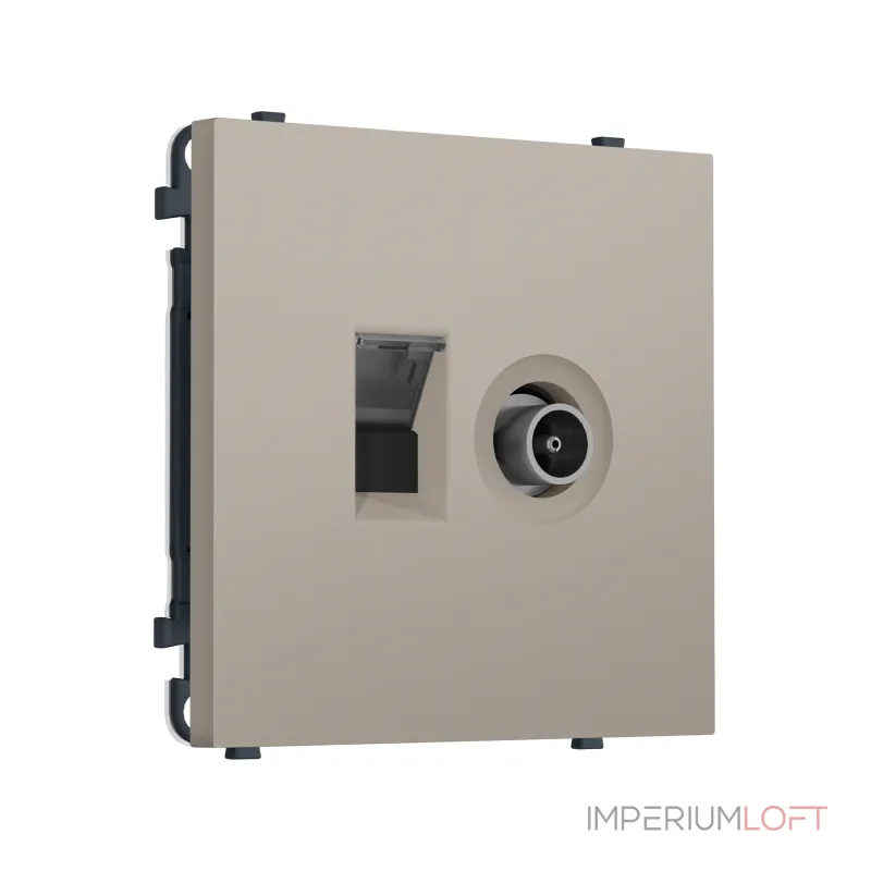 Комплект механизма розетки компьютерной + TV оконечной RJ-45 (8P8C) CAT6 Ambrella Volt SIGMA MS372510