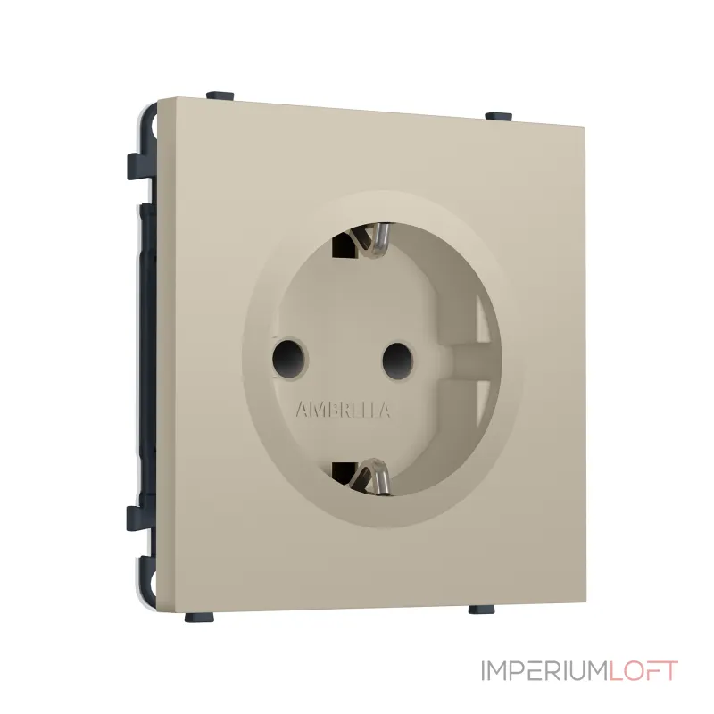 Комплект механизма электрической розетки с/з со шторками Ambrella Volt SIGMA MS347010