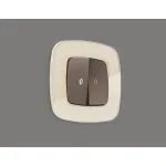Комплект механизма 2-кл выключателя с самовозвратом с подсветкой 5600K Ambrella Volt OMEGA MO634055