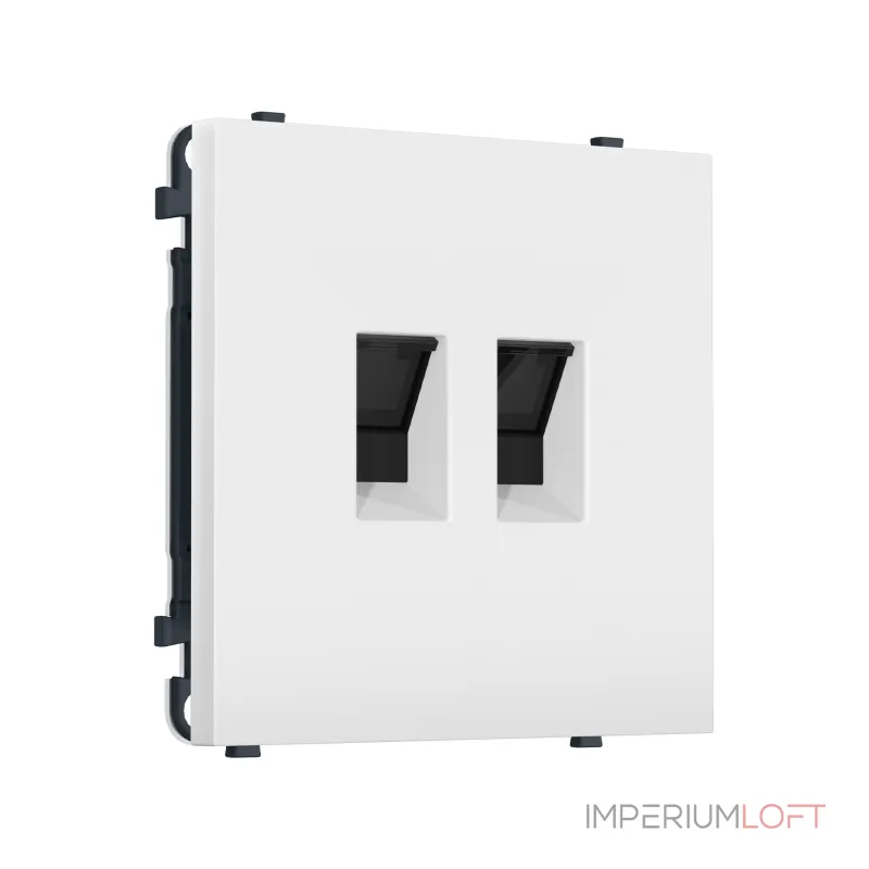 Комплект механизма компьютерной двойной розетки RJ-45 (8P8C) CAT6 с защитной шторкой Ambrella Volt SIGMA MS832110
