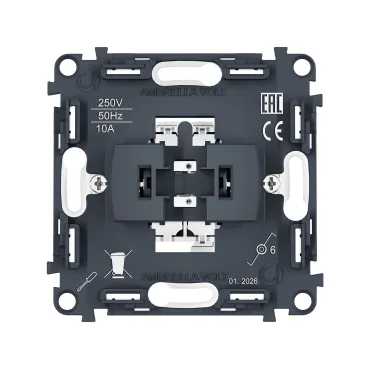 Механизм 1-клавишного проходного выключателя 10A-250V Ambrella Volt VM PR105 Механизм 1-клавишного проходного выключателя 10A-250V Ambrella Volt VM PR105