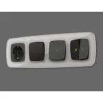 Комплект механизма 1-кл выключателя с самовозвратом с подсветкой 3200K Ambrella Volt OMEGA MO802050