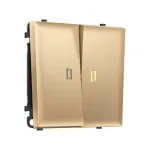 Комплект механизма 2-клавишного выключателя с подсветкой 3200K Ambrella Volt SIGMA MS884010