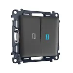 Комплект механизма 2-кл выключателя с самовозвратом с подсветкой 10000K Ambrella Volt ALFA MA904060