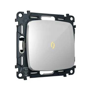 Комплект механизма 1-кл выключателя с самовозвратом с подсветкой 3200K Ambrella Volt OMEGA MO402050
