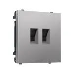Комплект механизма компьютерной двойной розетки RJ-45 (8P8C) CAT6 с защитной шторкой Ambrella Volt SIGMA MS512110