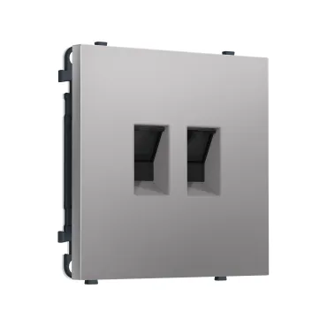 Комплект механизма компьютерной двойной розетки RJ-45 (8P8C) CAT6 с защитной шторкой Ambrella Volt SIGMA MS512110