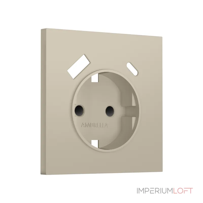 Лицевая панель для электрической розетки с заземлением со шторками 2USB A+C Ambrella Volt SIGMA SP3500