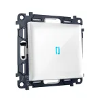 Комплект механизма 1-кл выключателя с самовозвратом с подсветкой 10000K Ambrella Volt ALFA MA102060