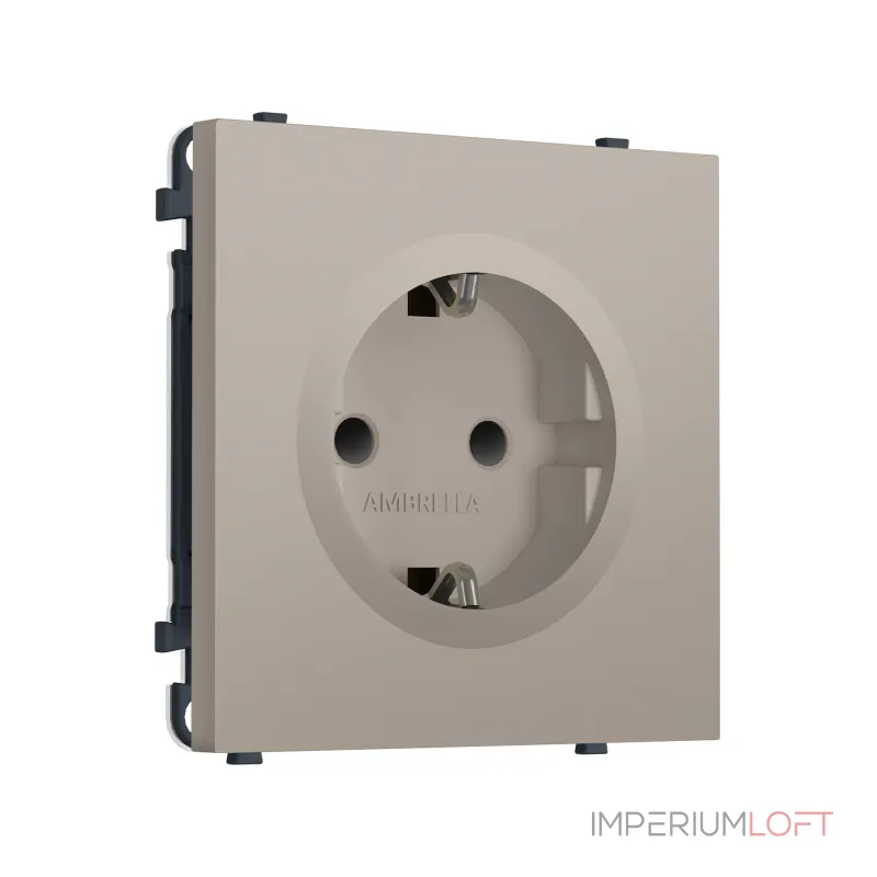 Комплект механизма электрической розетки с/з со шторками Ambrella Volt SIGMA MS367010