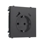 Комплект механизма электрической розетки 2USB A+C 20W (быстрая зарядка) с/з и шторками Ambrella Volt SIGMA MS910010